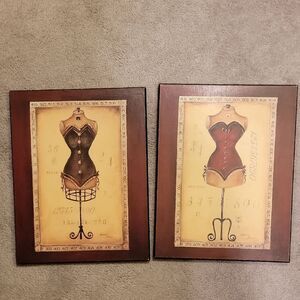 Vintage Dress Form Wall Art Set